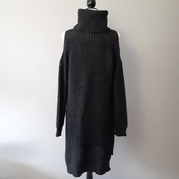 EUC John + Jenn charcoal grey knitted oversized turtleneck sweater, L - Picture 6 of 7